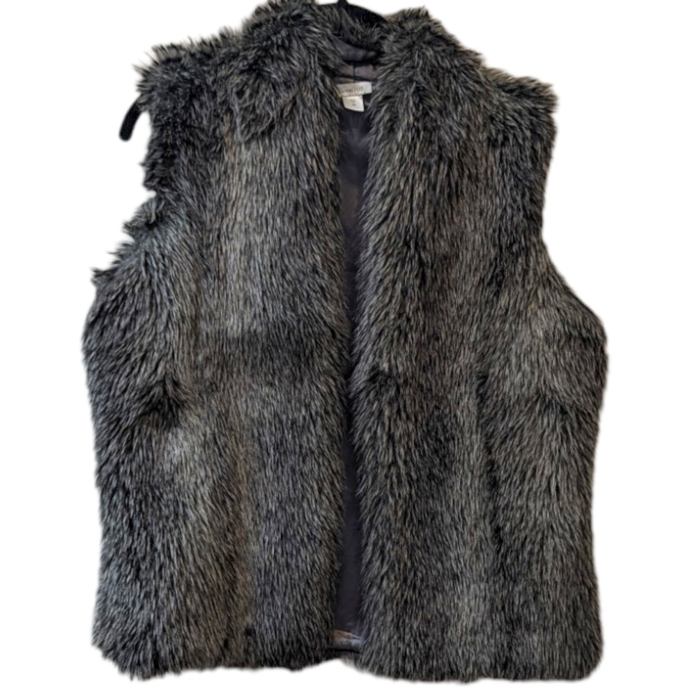 GARNET Hill Faux Fur Sleeveless Gilet Vest (XS)